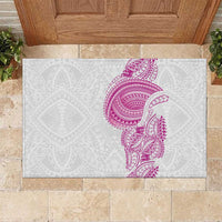 Traditional Polynesian Art Tattoos Rubber Doormat Pink Color - Polynesian Pride