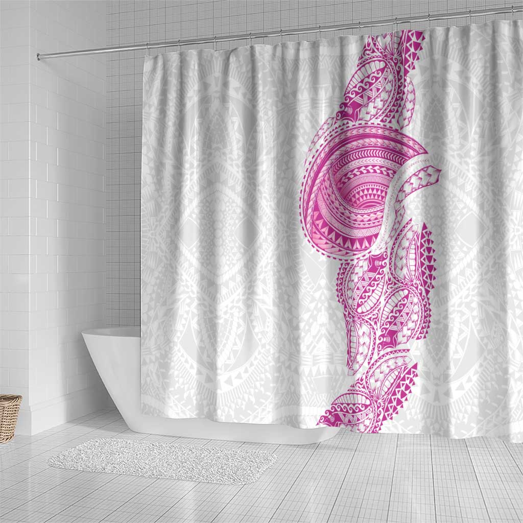 Traditional Polynesian Art Tattoos Shower Curtain Pink Color - Polynesian Pride