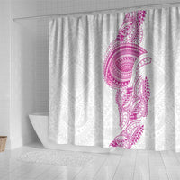 Traditional Polynesian Art Tattoos Shower Curtain Pink Color - Polynesian Pride