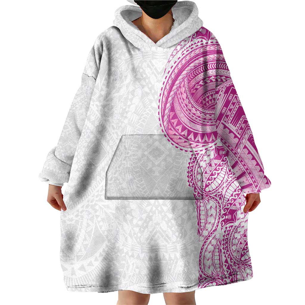 Traditional Polynesian Art Tattoos Wearable Blanket Hoodie Pink Color - Polynesian Pride