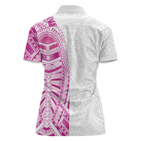 Traditional Polynesian Art Tattoos Women Polo Shirt Pink Color - Polynesian Pride