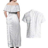 Lotu Tamaiti Couples Matching Off Shoulder Maxi Dress and Hawaiian Shirt Traditional Samoan Art Tattoos - Polynesian Pride