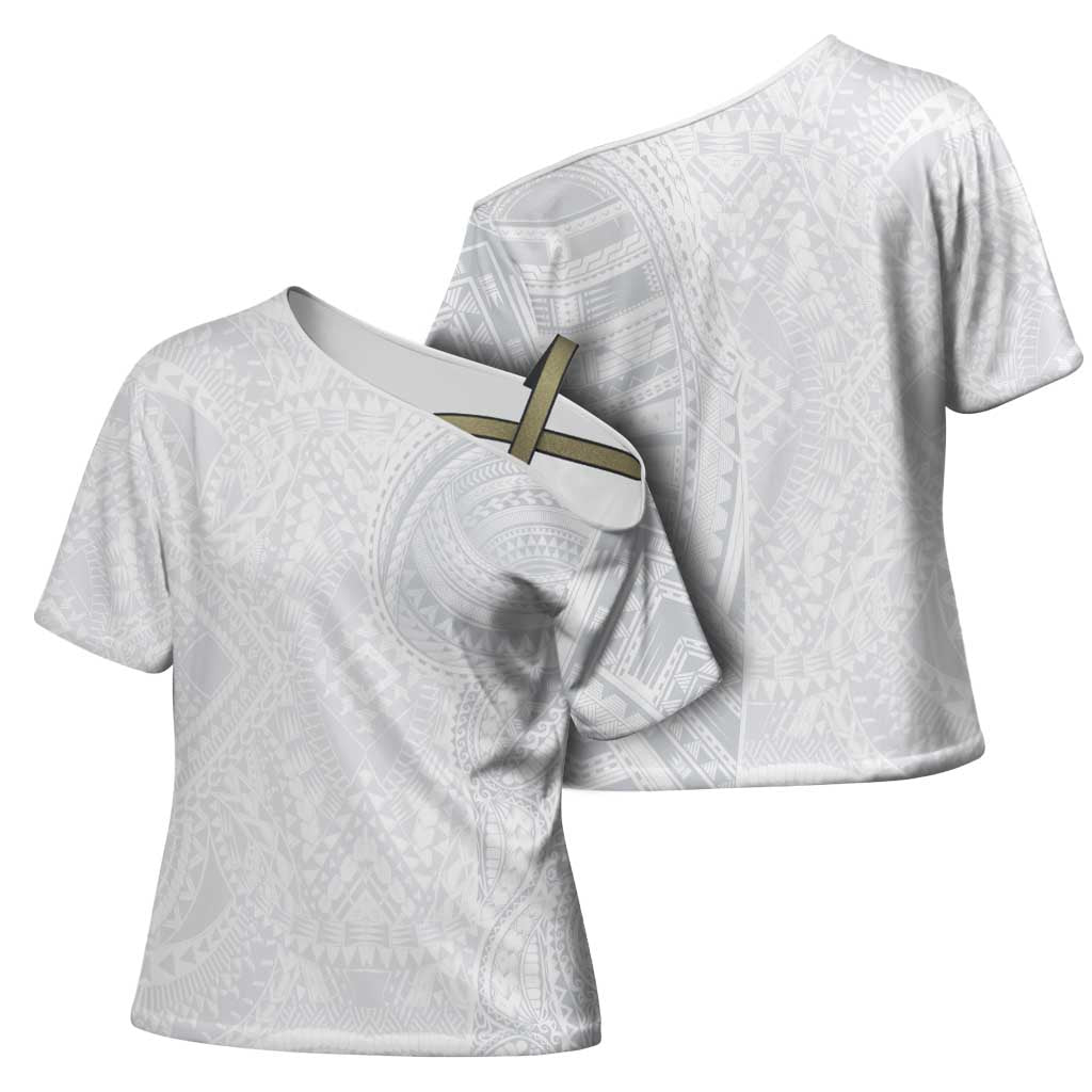 Lotu Tamaiti Cross Shoulder Shirt Traditional Samoan Art Tattoos - Polynesian Pride