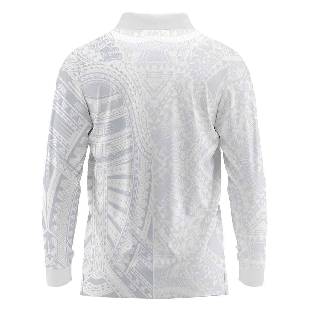Lotu Tamaiti Long Sleeve Polo Shirt Traditional Samoan Art Tattoos LT03 - Polynesian Pride