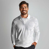 Lotu Tamaiti Long Sleeve Polo Shirt Traditional Samoan Art Tattoos LT03 - Polynesian Pride
