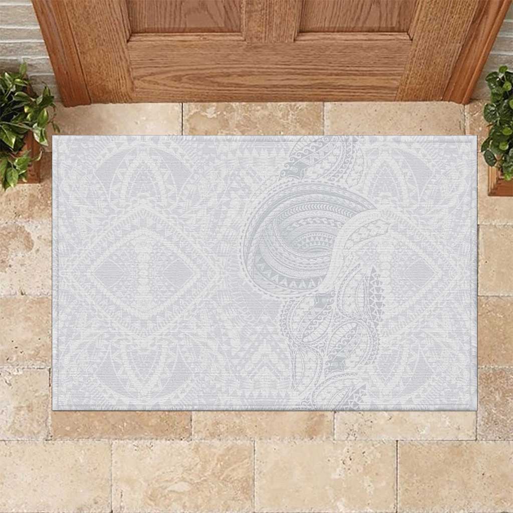 Lotu Tamaiti Rubber Doormat Traditional Samoan Art Tattoos LT03 White - Polynesian Pride