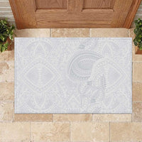 Lotu Tamaiti Rubber Doormat Traditional Samoan Art Tattoos LT03 White - Polynesian Pride
