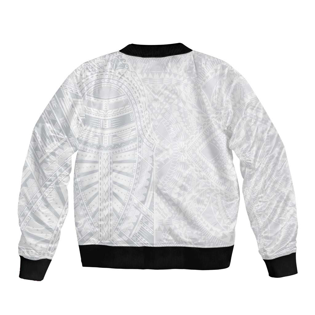 Lotu Tamaiti Sleeve Zip Bomber Jacket Traditional Samoan Art Tattoos - Polynesian Pride