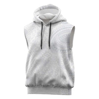 Lotu Tamaiti Sleeveless Hoodie Traditional Samoan Art Tattoos LT03 White - Polynesian Pride