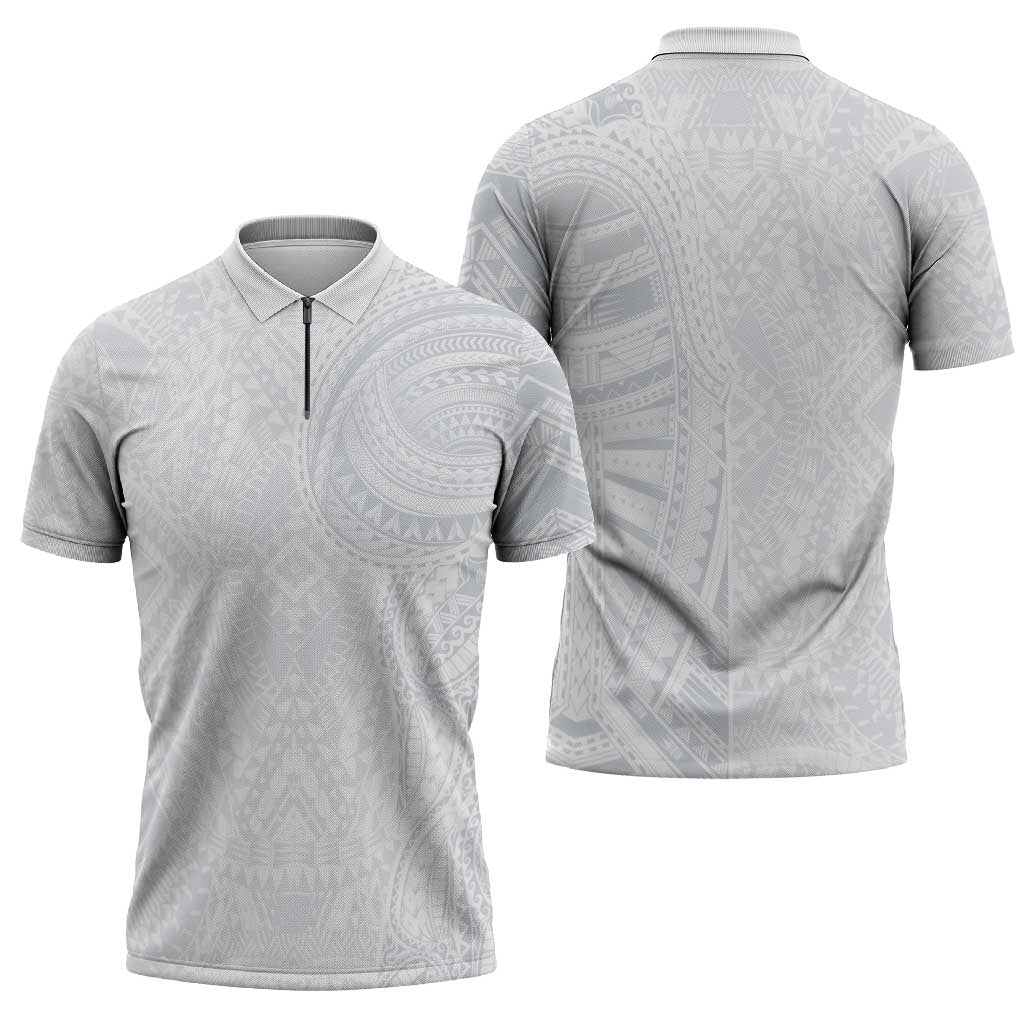 Lotu Tamaiti Zipper Polo Shirt Traditional Samoan Art Tattoos - Polynesian Pride