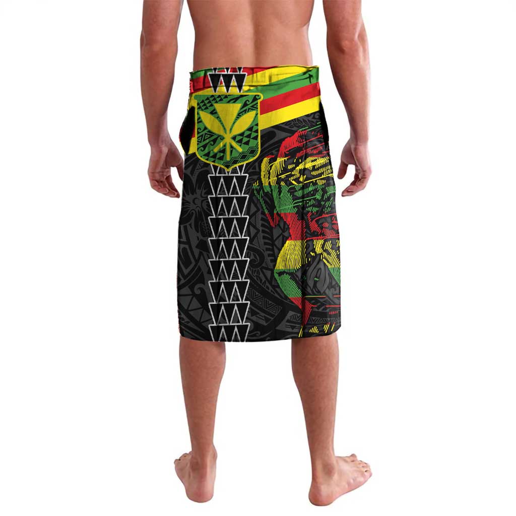 Kanaka Maoli Running Lavalava Kakau Pattern with Kanaka Maoli Flag Color