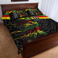 Kanaka Maoli Running Quilt Bed Set Kakau Pattern with Kanaka Maoli Flag Color