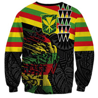 Kanaka Maoli Running Sweatshirt Kakau Pattern with Kanaka Maoli Flag Color