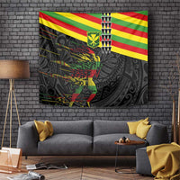 Kanaka Maoli Running Tapestry Kakau Pattern with Kanaka Maoli Flag Color