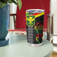 Kanaka Maoli Running Tumbler Cup Kakau Pattern with Kanaka Maoli Flag Color LT03 - Polynesian Pride