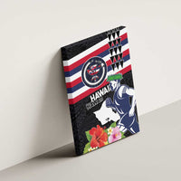 Honolulu Running Race Canvas Wall Art Hawaii Marathon Kakau Art with Hibiscus and National Flag Style