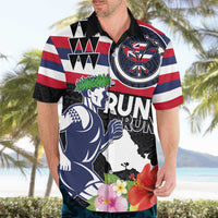 Honolulu Running Race Hawaiian Shirt Hawaii Marathon Kakau Art with Hibiscus and National Flag Style