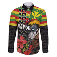 Kanaka Maoli Ikaika Warrior Family Matching Long Sleeve Bodycon Dress and Hawaiian Shirt Hibiscus Kakau Art and Tapa Tribal Pattern