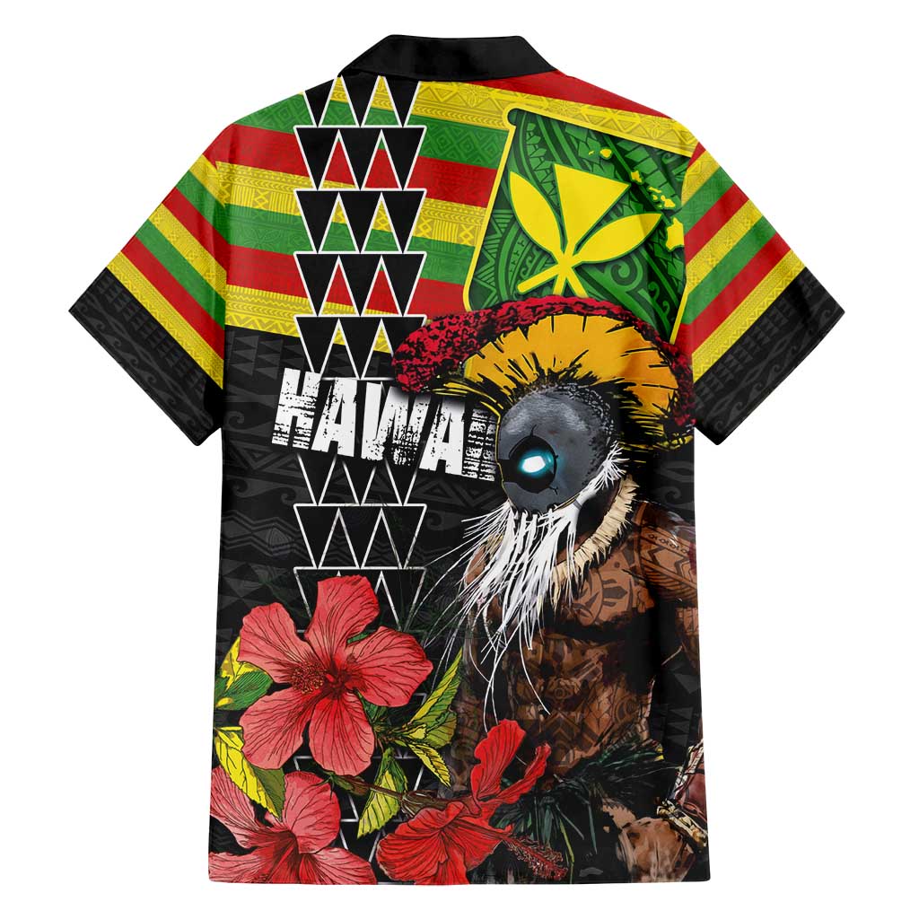 Kanaka Maoli Ikaika Warrior Family Matching Puletasi and Hawaiian Shirt Hibiscus Kakau Art and Tapa Tribal Pattern