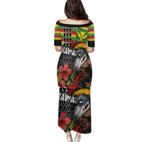 Kanaka Maoli Ikaika Warrior Family Matching Puletasi and Hawaiian Shirt Hibiscus Kakau Art and Tapa Tribal Pattern