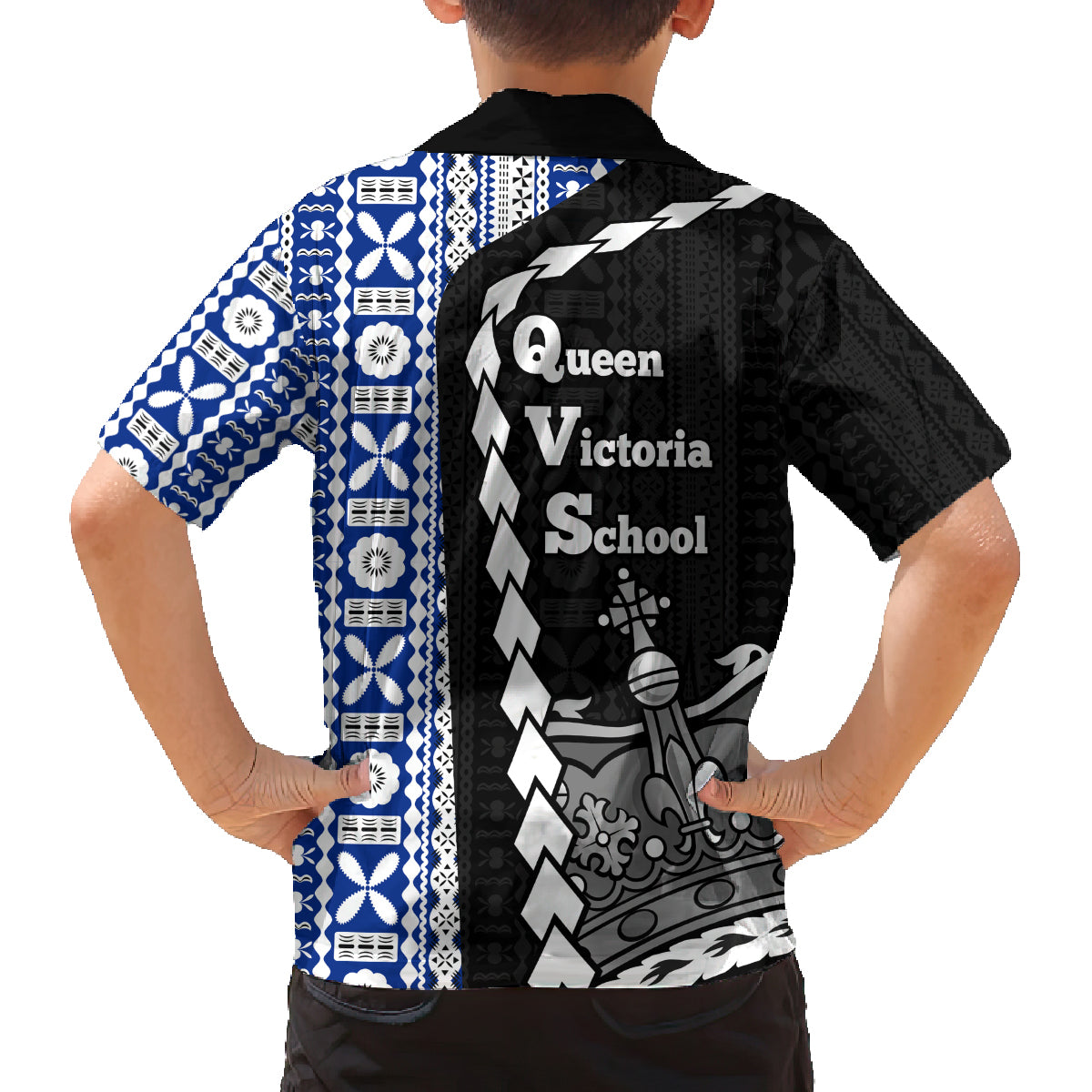 Fiji Queen Victoria School Family Matching Off Shoulder Maxi Dress and Hawaiian Shirt Tapa and Polynesian Tribal Pattern Half Style LT03 - Polynesian Pride