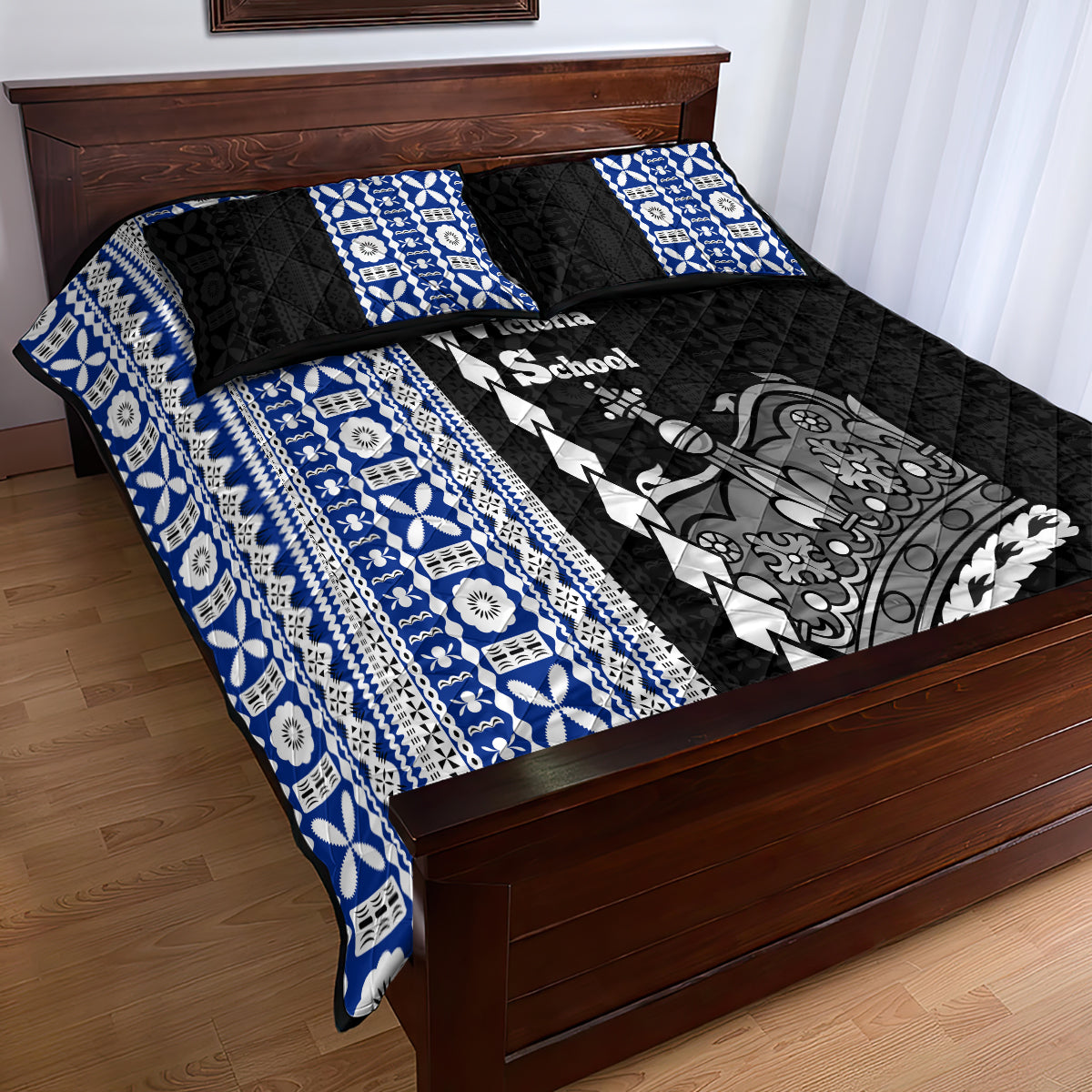 Fiji Queen Victoria School Quilt Bed Set Tapa and Polynesian Tribal Pattern Half Style LT03 - Polynesian Pride