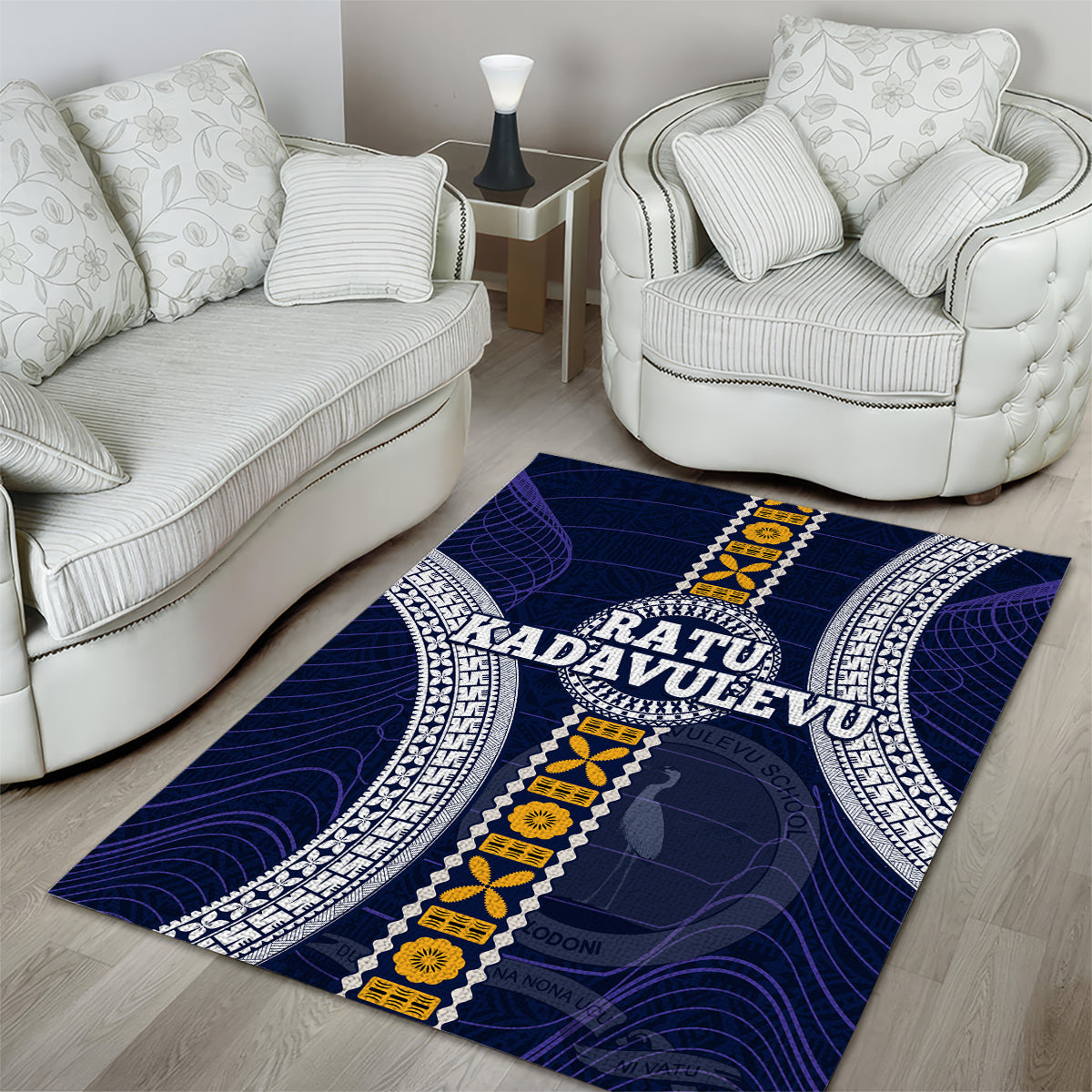Fiji Ratu Kadavulevu School Area Rug Tapa and Polynesian Tribal Pattern LT03 - Polynesian Pride