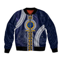 Fiji Ratu Kadavulevu School Bomber Jacket Tapa and Polynesian Tribal Pattern LT03 Unisex Blue - Polynesian Pride