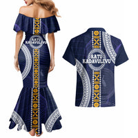 Fiji Ratu Kadavulevu School Couples Matching Mermaid Dress and Hawaiian Shirt Tapa and Polynesian Tribal Pattern LT03 - Polynesian Pride