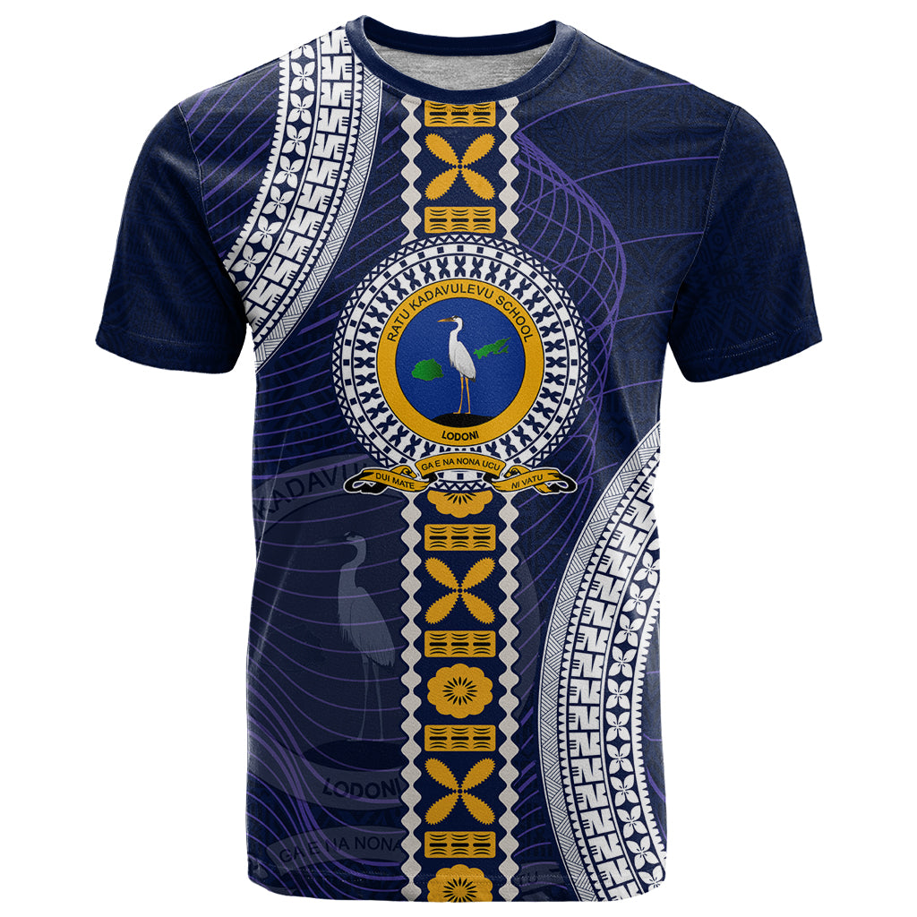 Fiji Ratu Kadavulevu School T Shirt Tapa and Polynesian Tribal Pattern LT03 Blue - Polynesian Pride