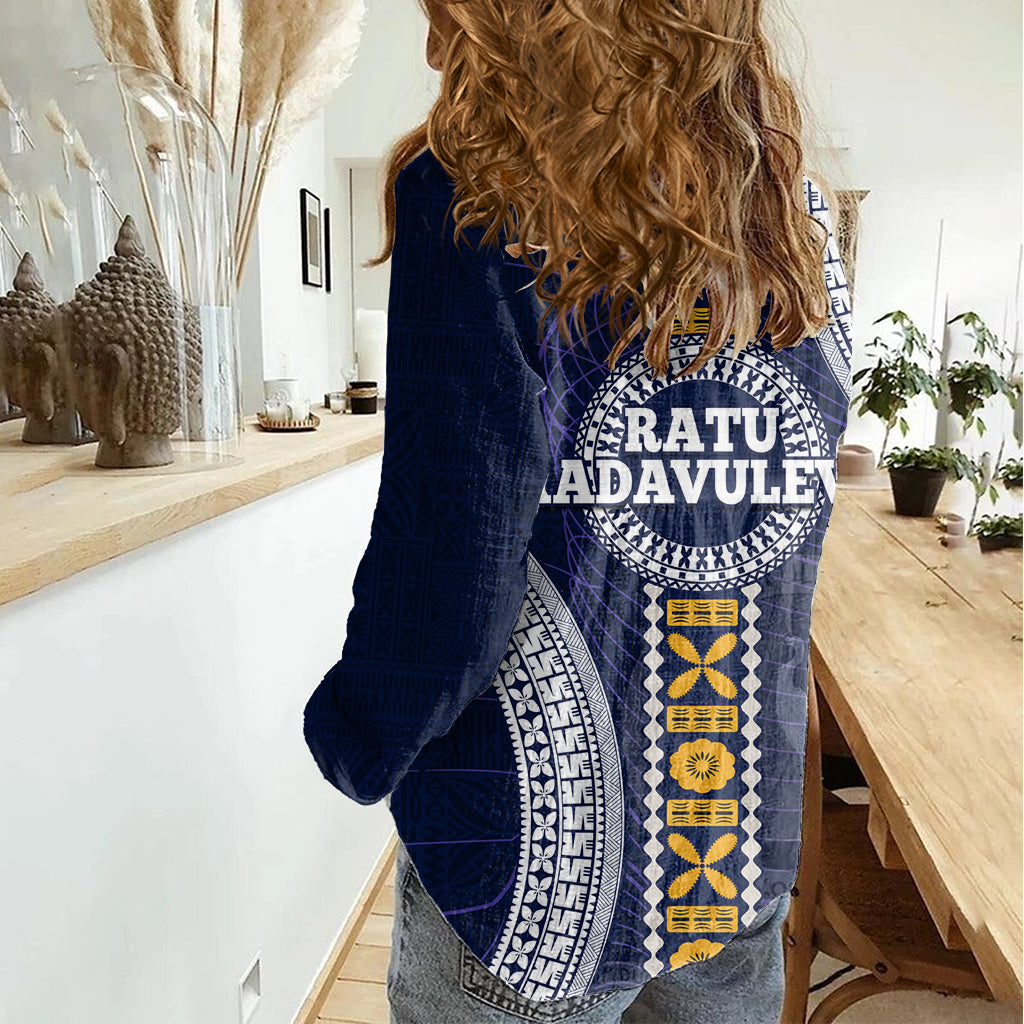 Fiji Ratu Kadavulevu School Women Casual Shirt Tapa and Polynesian Tribal Pattern LT03 - Polynesian Pride
