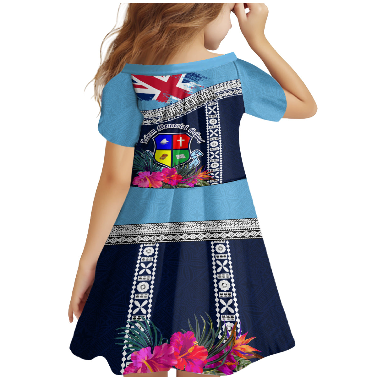 Fiji Lelean Memorial School Family Matching Mermaid Dress and Hawaiian Shirt Tapa and Polynesian Tribal Pattern LT03 - Polynesian Pride