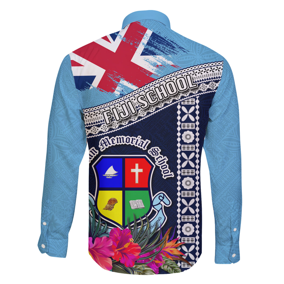 Fiji Lelean Memorial School Family Matching Mermaid Dress and Hawaiian Shirt Tapa and Polynesian Tribal Pattern LT03 - Polynesian Pride