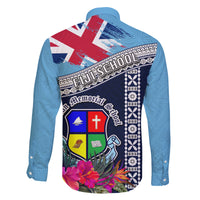 Fiji Lelean Memorial School Family Matching Off Shoulder Short Dress and Hawaiian Shirt Tapa and Polynesian Tribal Pattern LT03 - Polynesian Pride