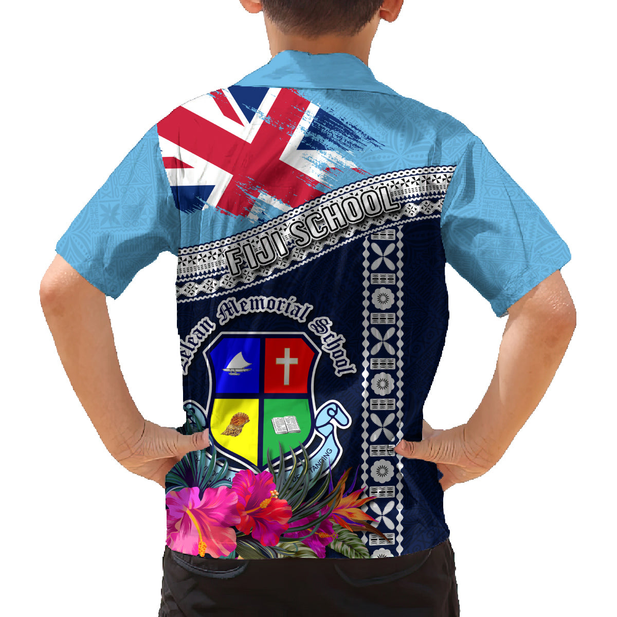 Fiji Lelean Memorial School Family Matching Tank Maxi Dress and Hawaiian Shirt Tapa and Polynesian Tribal Pattern LT03 - Polynesian Pride