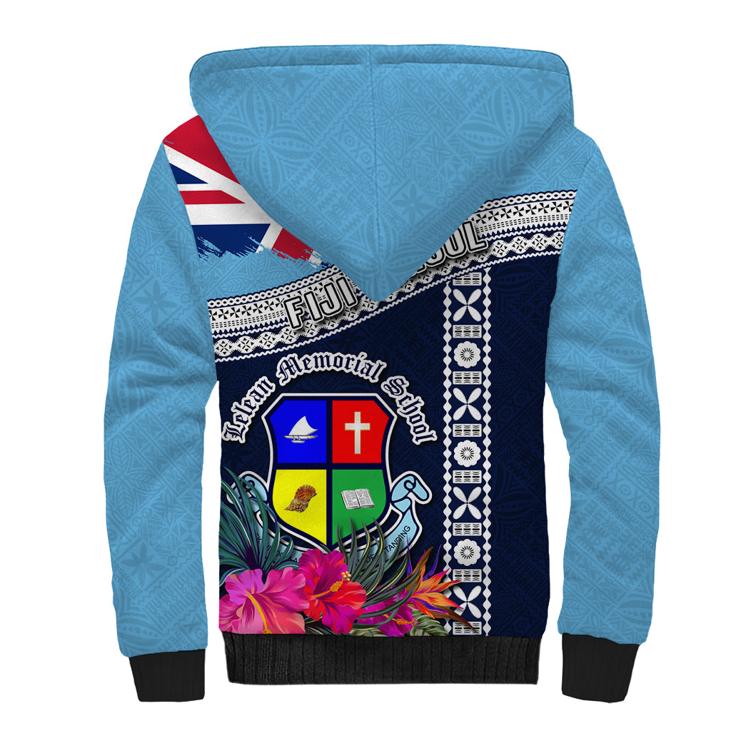 Fiji Lelean Memorial School Sherpa Hoodie Tapa and Polynesian Tribal Pattern LT03 - Polynesian Pride