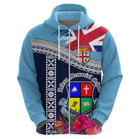 Fiji Lelean Memorial School Zip Hoodie Tapa and Polynesian Tribal Pattern LT03 - Polynesian Pride