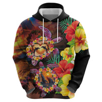 Hawaiian Sea Animals Love Couple Hoodie Aloha Sunset Symphony
