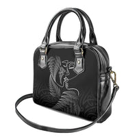 New Zealand Valentine's Day Shoulder Handbag Silver Fern and Line Art Love Couple