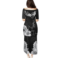 Hawaii Valentine Day Family Matching Puletasi and Hawaiian Shirt Polynesian Line Art Love Couple Hibiscus Tribal Pattern LT03 - Polynesian Pride