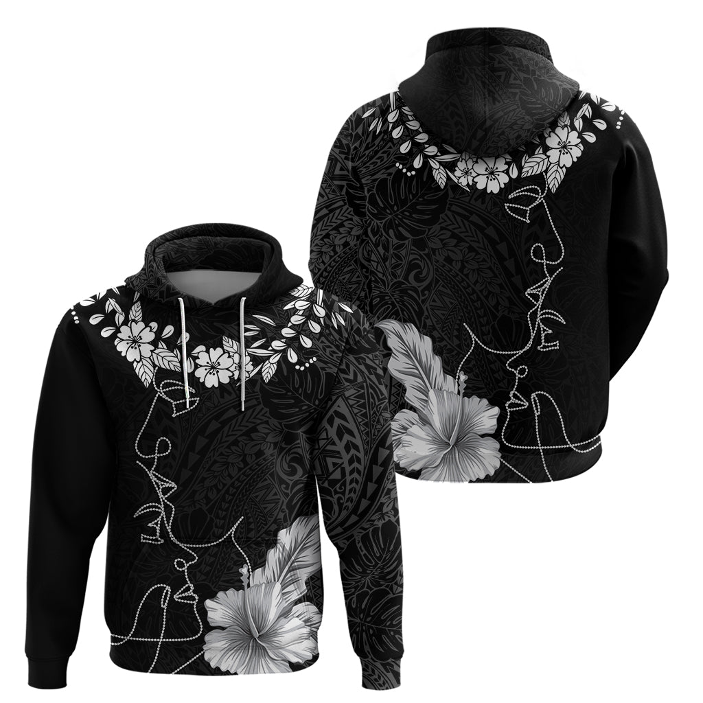 Hawaii Valentine Day Hoodie Polynesian Line Art Love Couple Hibiscus Tribal Pattern LT03 - Polynesian Pride