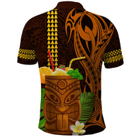 Hawaii Tiki Mask Cocktail Polo Shirt Kakau Tattoo LT03 - Polynesian Pride
