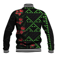 Hawaiian Green Kakau Art Tattoo-Ohia Lehua and Taro Leaves Baseball Jacket LT03 - Polynesian Pride