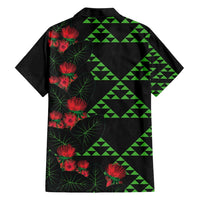 Hawaiian Green Kakau Art Tattoo-Ohia Lehua and Taro Leaves Hawaiian Shirt