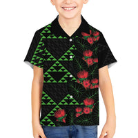 Hawaiian Green Kakau Art Tattoo-Ohia Lehua and Taro Leaves Hawaiian Shirt