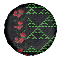 Hawaiian Green Kakau Art Tattoo-Ohia Lehua and Taro Leaves Spare Tire Cover