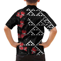 Hawaiian White Kakau Art Tattoo-Ohia Lehua and Taro Leaves Family Matching Puletasi and Hawaiian Shirt