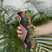 Aotearoa Tukutuku Motif Skinny Tumbler Pohutukawa and Fern Leaves