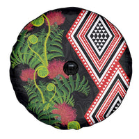 Aotearoa Tukutuku Motif Spare Tire Cover Pohutukawa and Fern Leaves