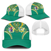 Cook Islands Rugby Baseball Net Cap Tatau Art Sport Style Green Color